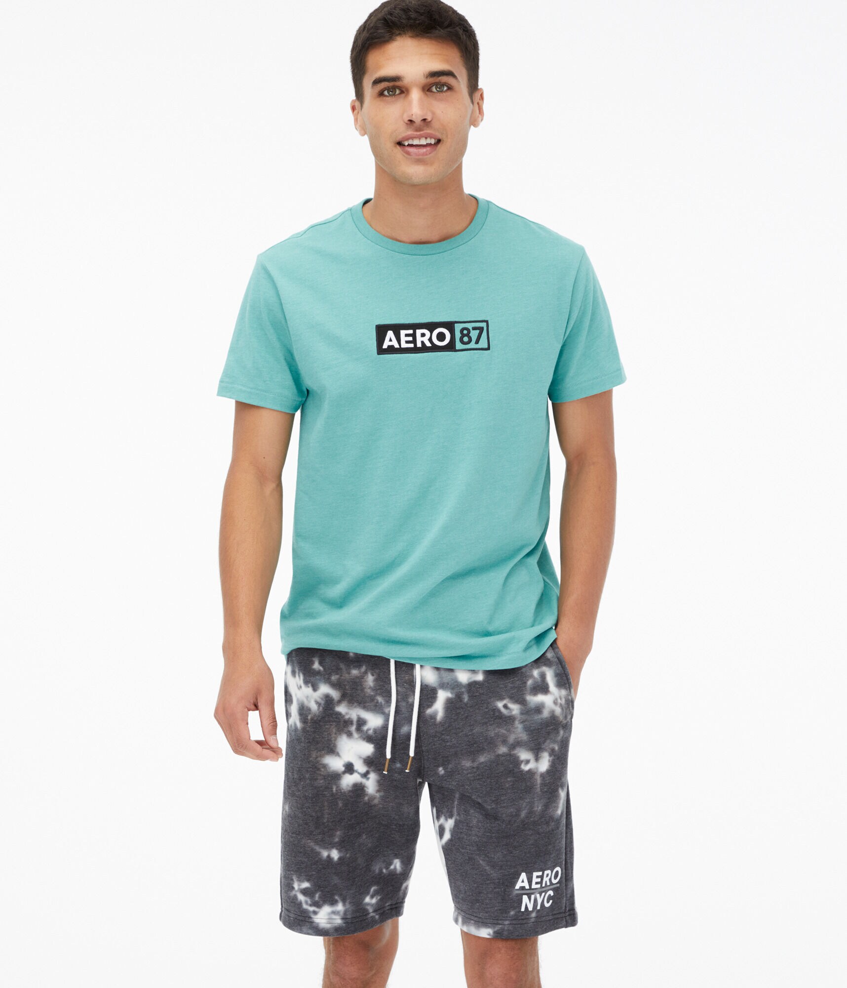 Aero 87 Box Logo Appliqu&eacute; Graphic Tee