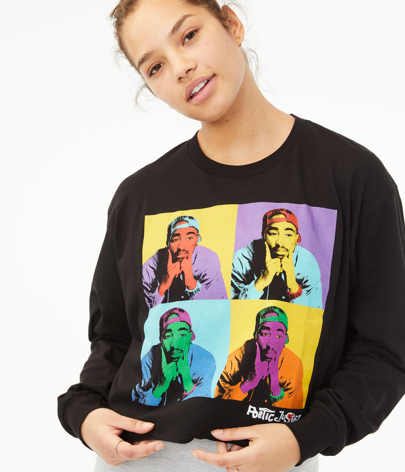 Long Sleeve Poetic Justice Cropped Graphic Tee