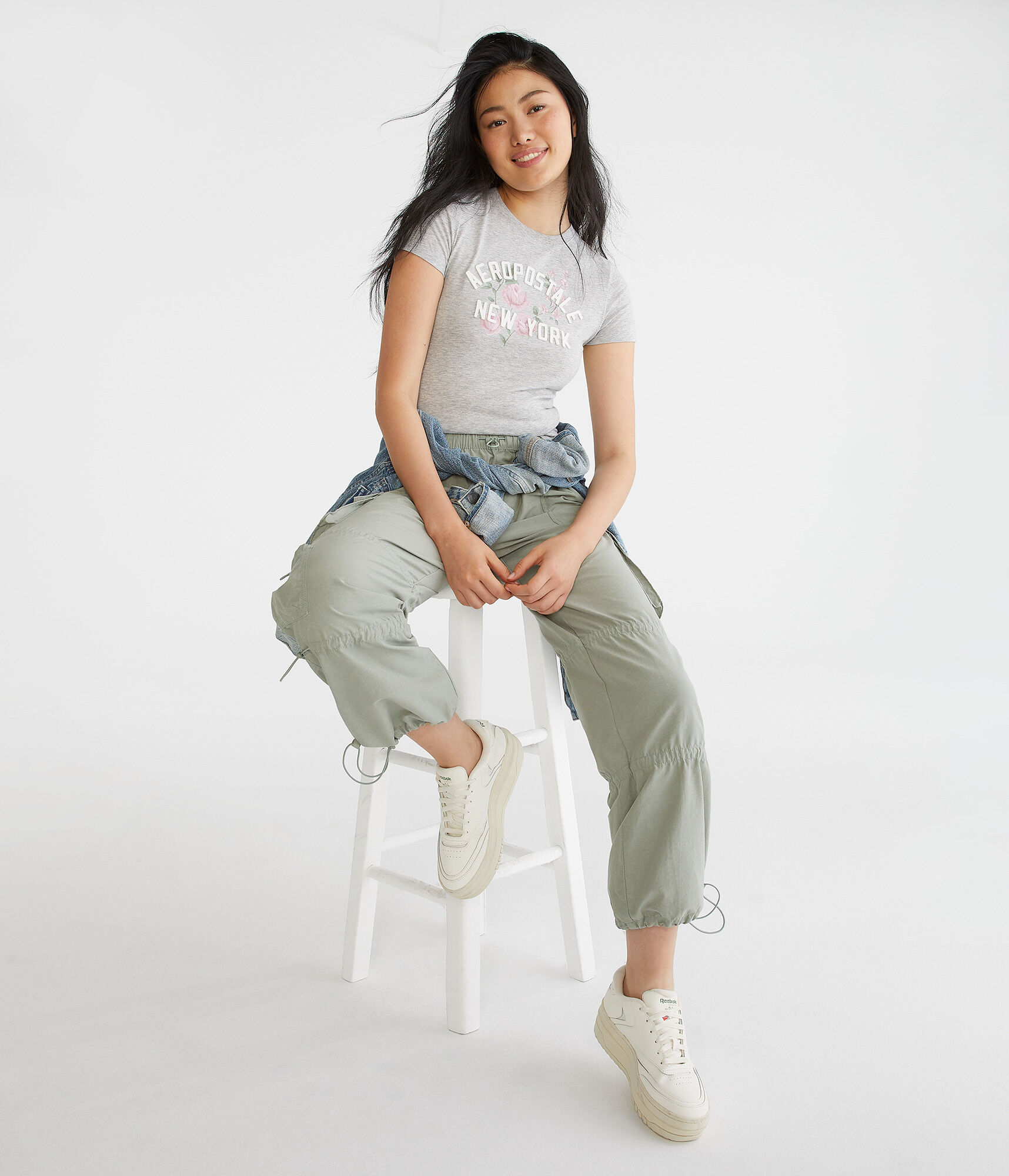 Aeropostale Arch Floral Appliqu&eacute; Graphic Tee