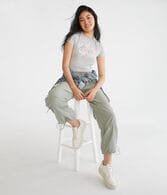 Aeropostale Arch Floral Appliqué Graphic Tee