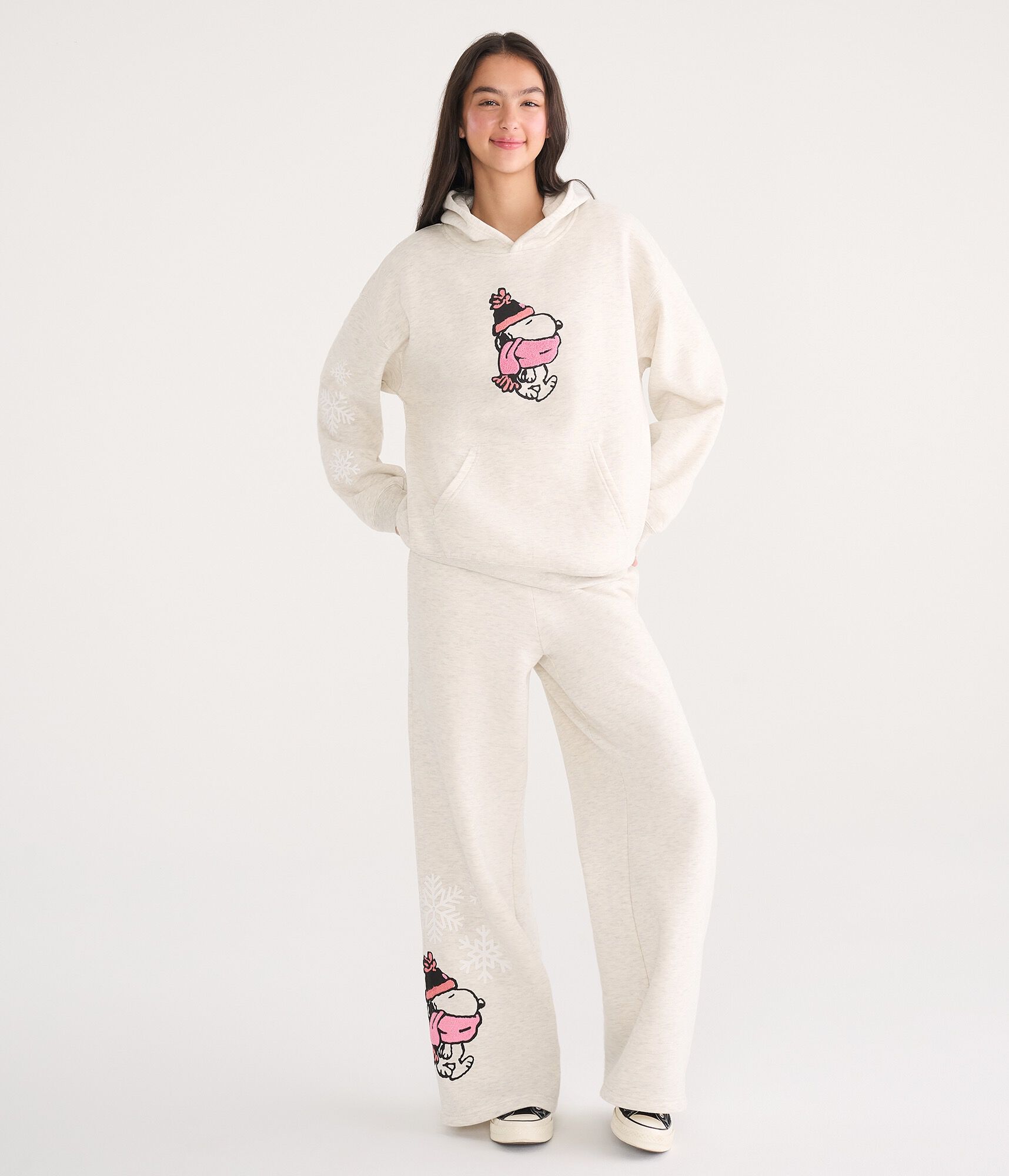 Snoopy Scarf Oversized Pullover Hoodie