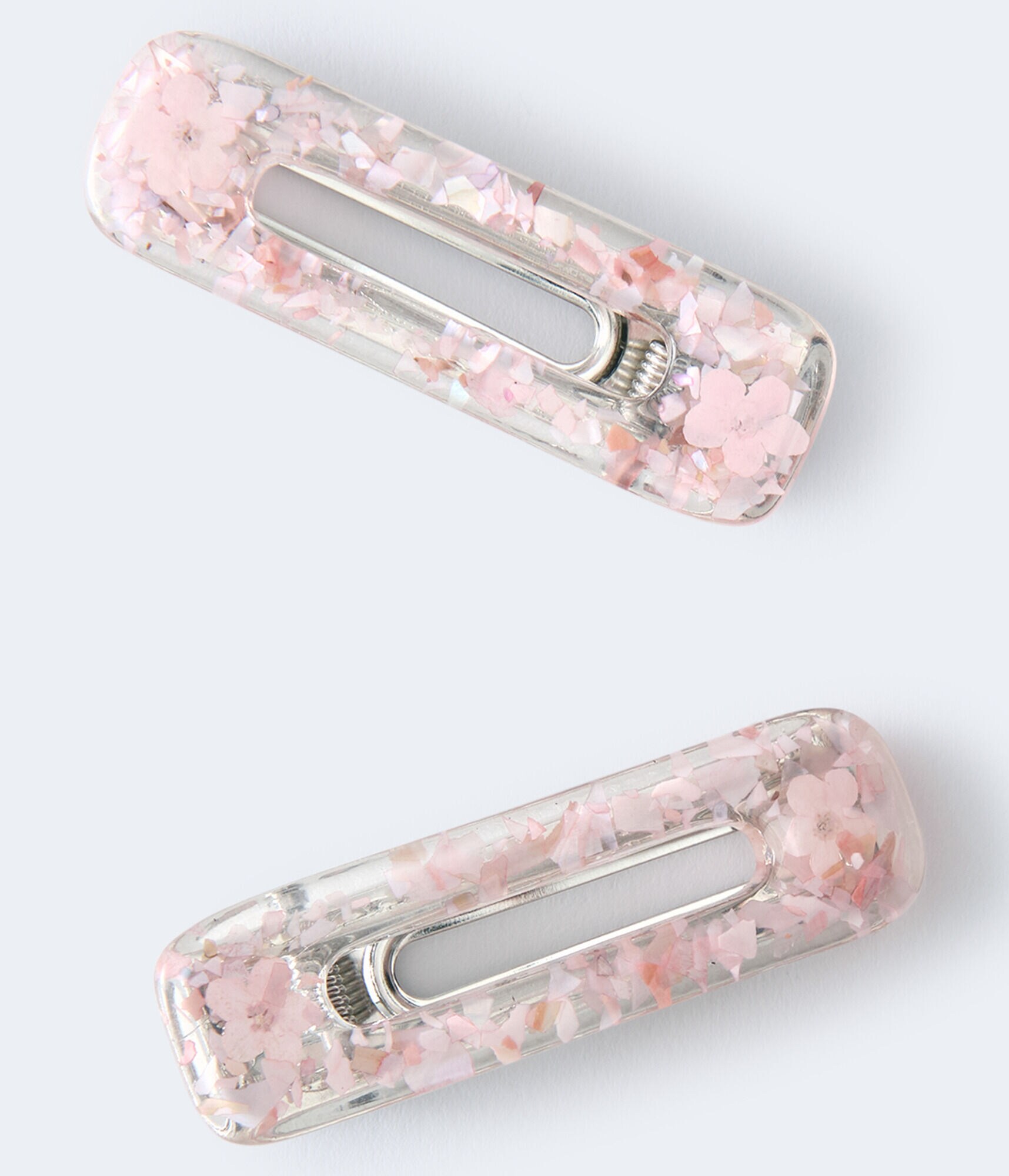 Floral Confetti Resin Hair Clip 2Pack