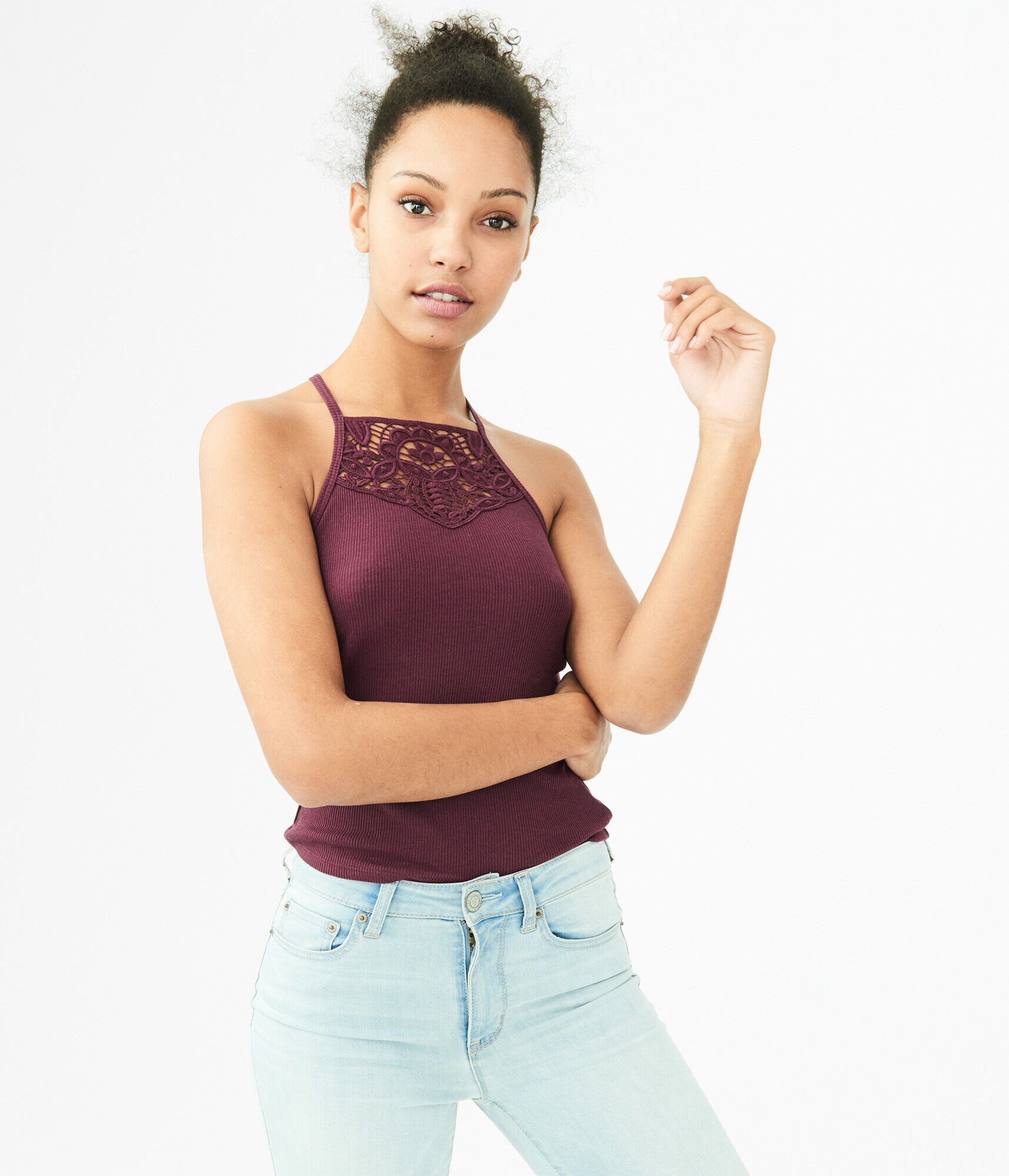 Crocheted High-Neck Tank