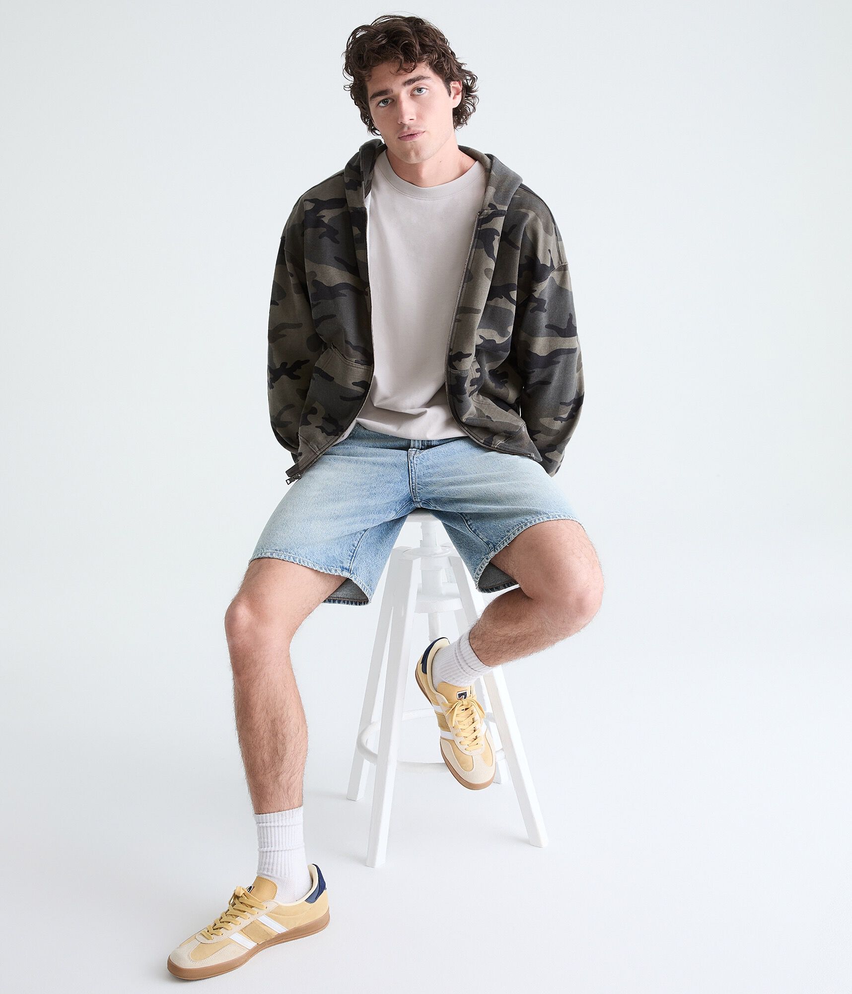 Cloud Soft Camo Boxy Full-Zip Hoodie