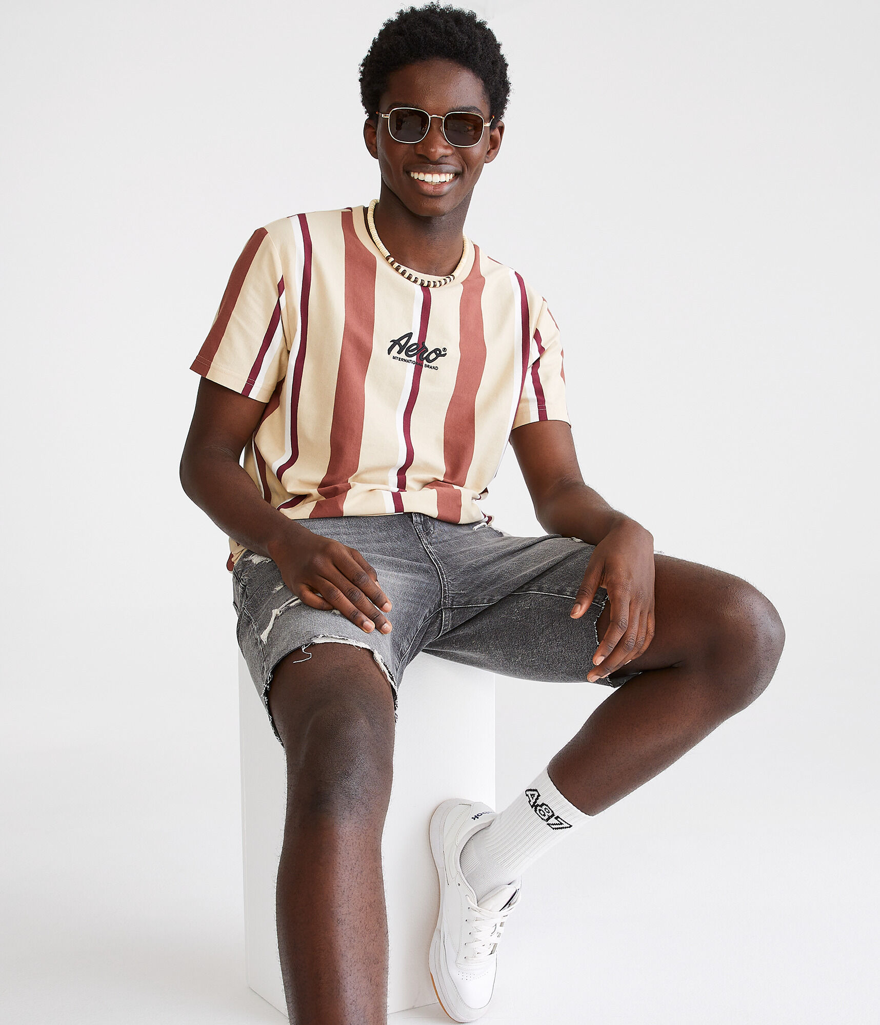 Aero Vertical Stripe Graphic Tee