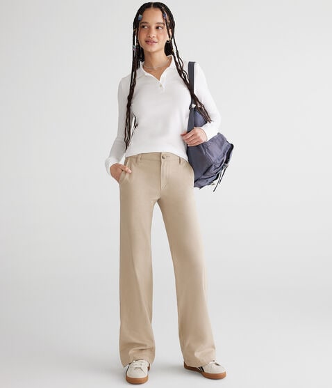 Low-Rise Baggy Wide Leg Uniform Pants Low-Rise Baggy Wide Leg Uniform Pants
