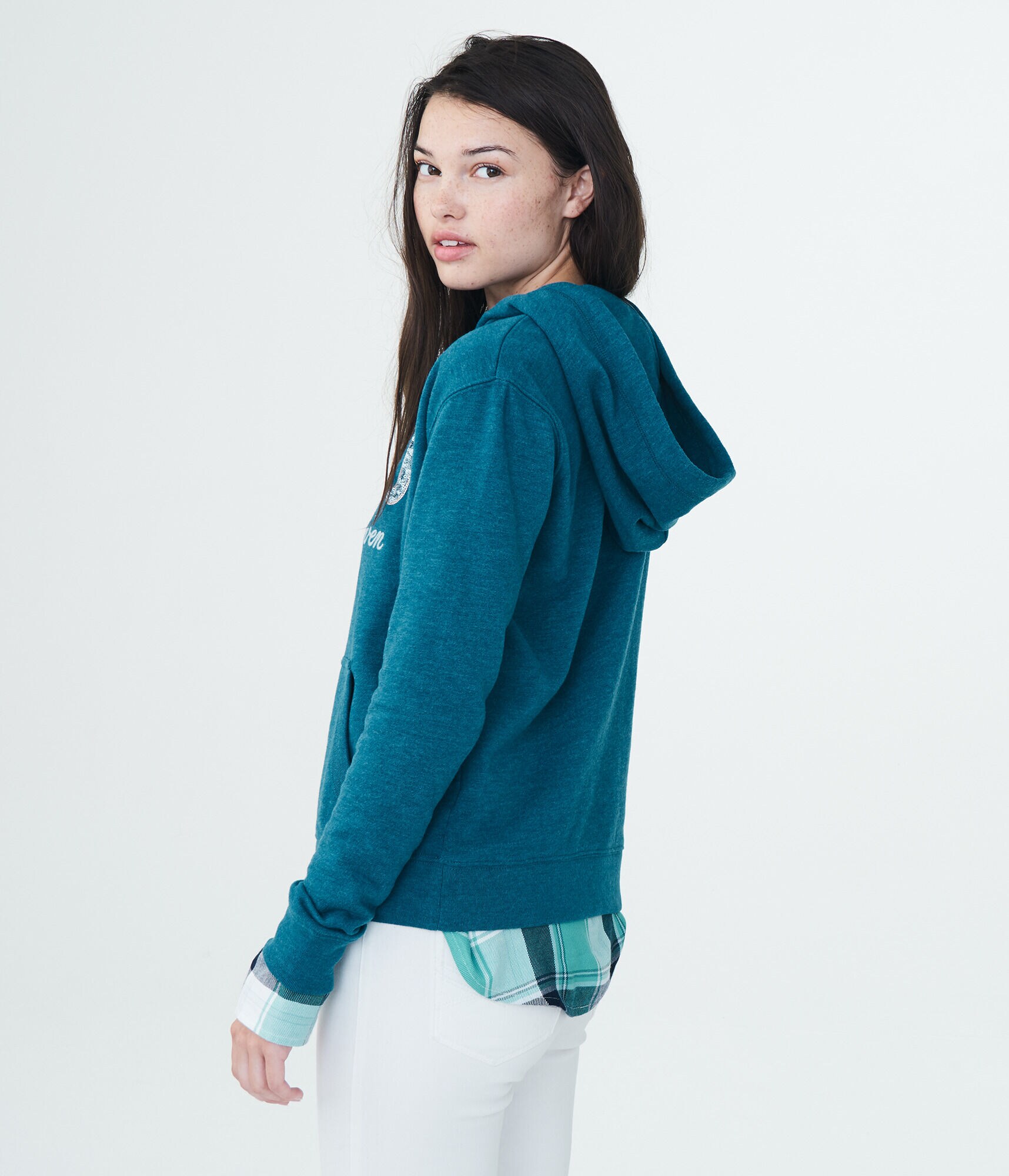 Sequin Logo Pullover Hoodie