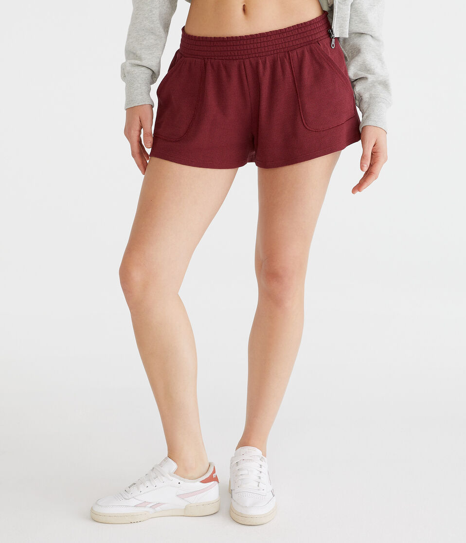 High-Rise Waffle Shorts