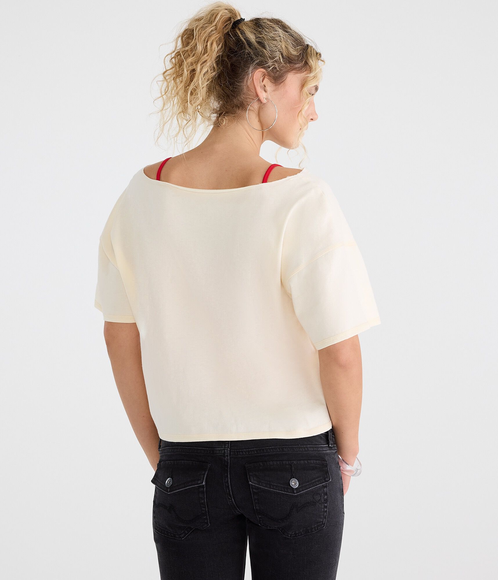 Buffalo Bills Off-The-Shoulder Graphic Tee