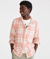 Long Sleeve Relaxed Washed Plaid Flannel Shirt