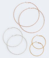 Textured Trio Hoop Earring 3-Pack