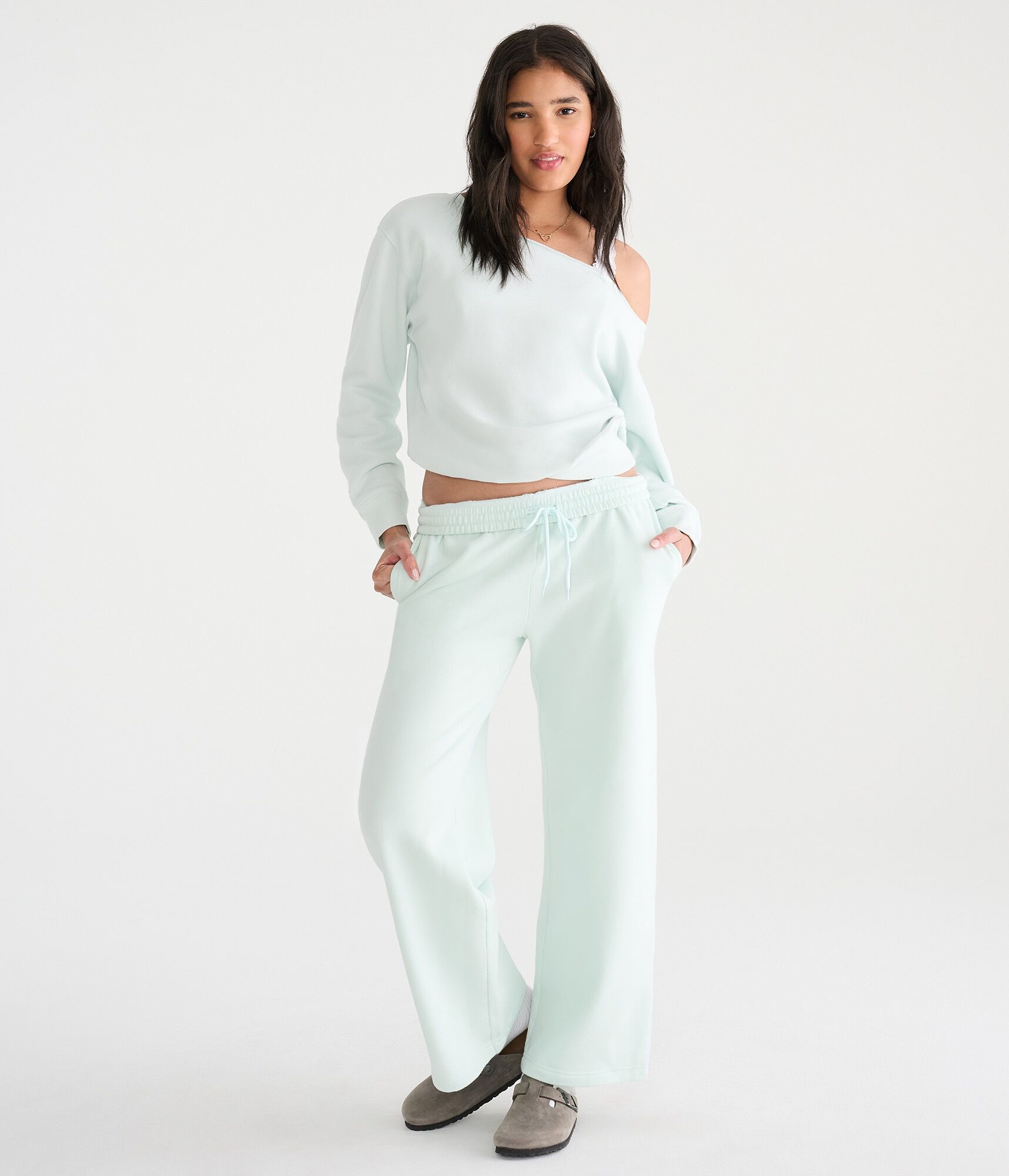 Cloud Soft Mid-Rise Wide Leg Sweatpants