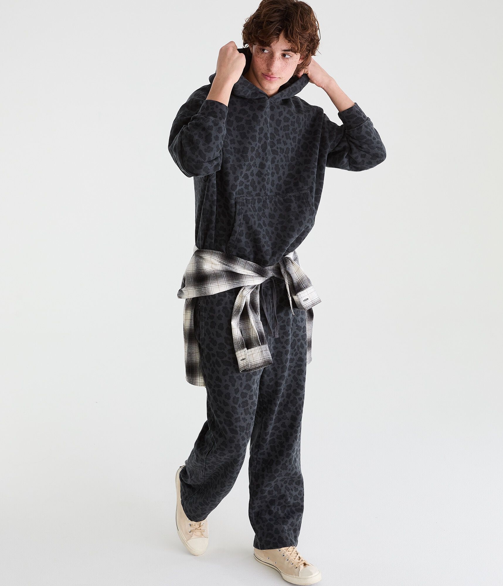 Cloud Soft Leopard Print Baggy Sweatpants