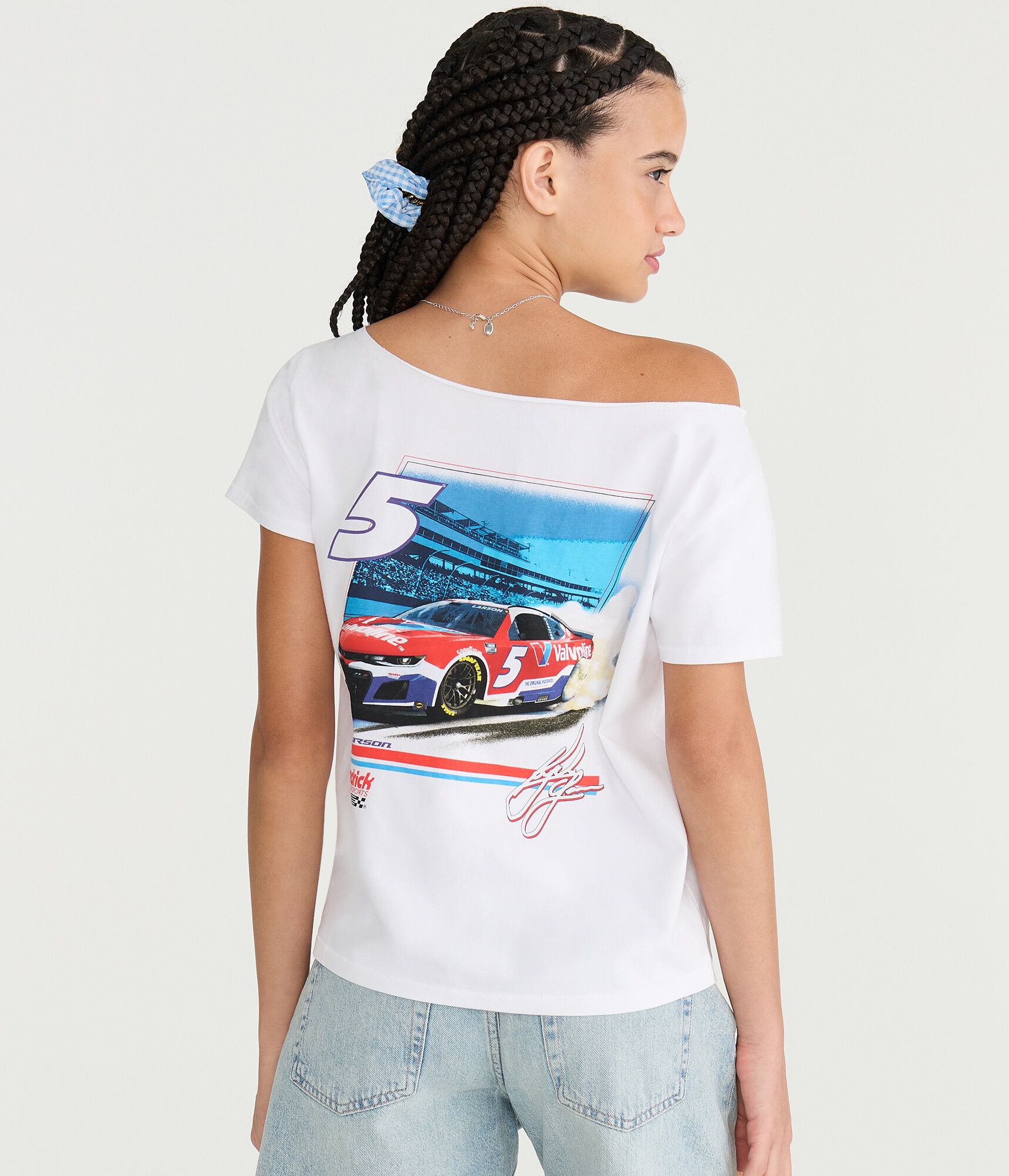 NASCAR Team Valvoline Off-The-Shoulder Graphic Tee