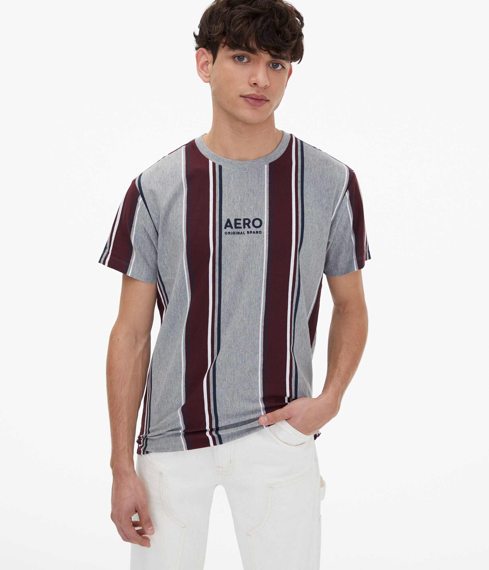 Aero Logo Vertical Stripe Graphic Tee