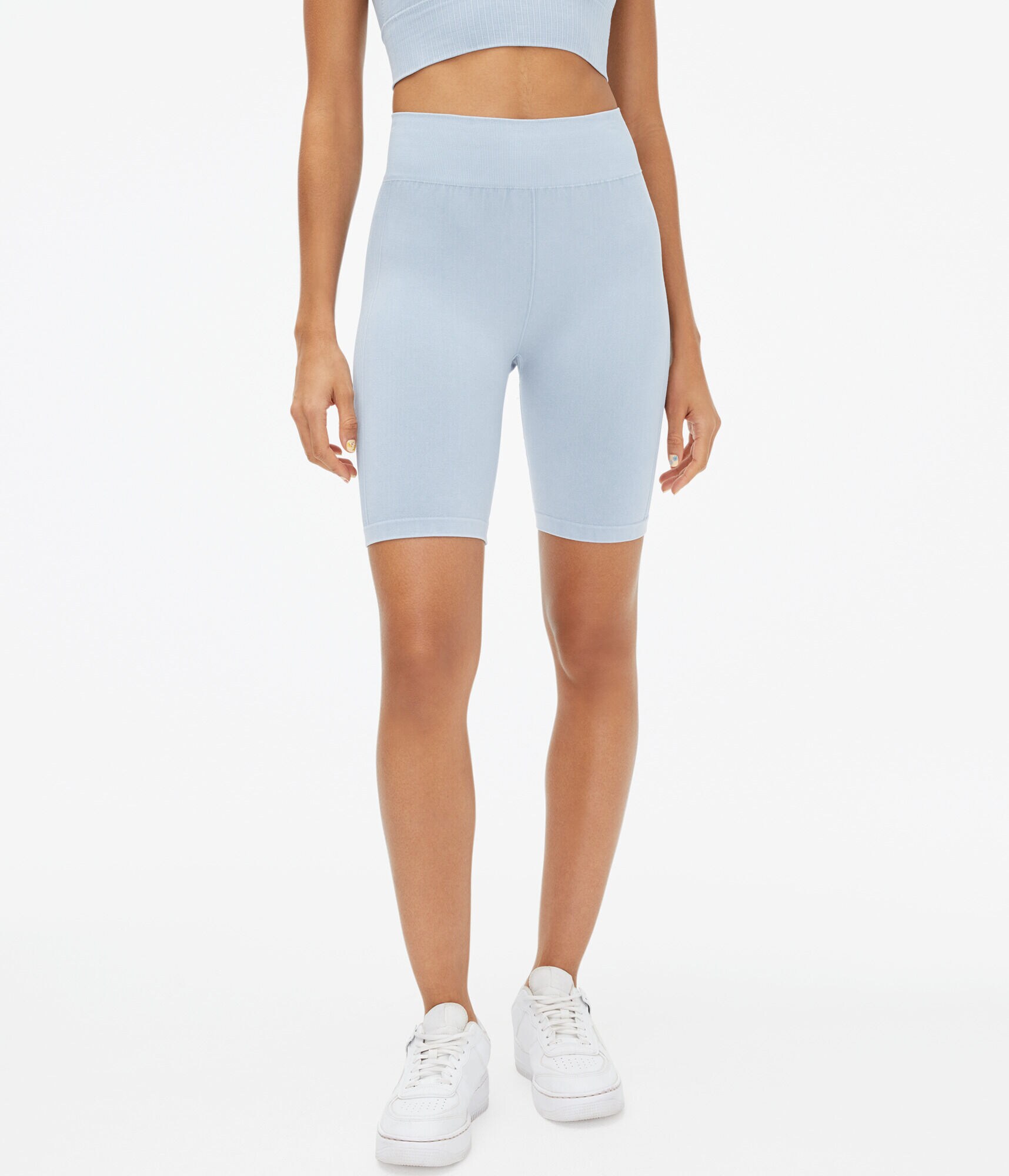 Acid Wash Seamless High-Rise Bike Shorts