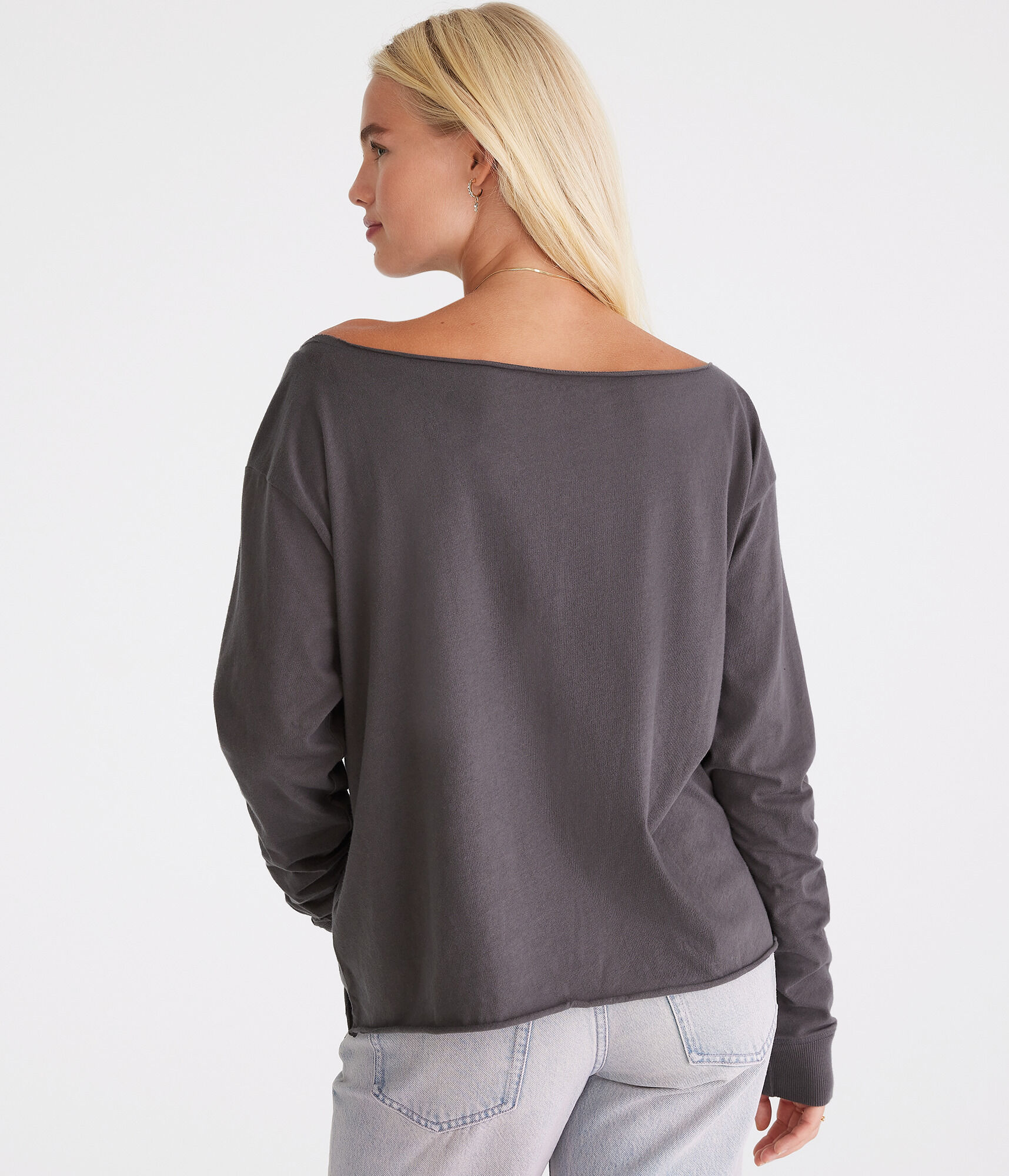 Long Sleeve Rodeo Rose Off-The-Shoulder Graphic Tee