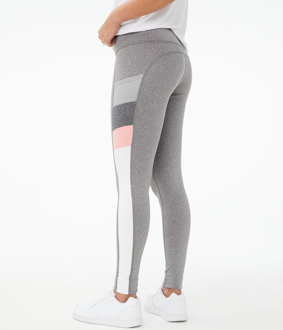 Heathered Colorblocked Pocket Leggings