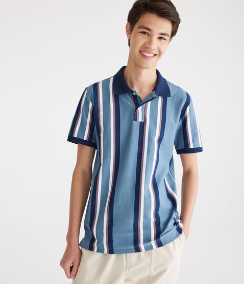 Vertical Stripe Jersey Polo Vertical Stripe Jersey Polo