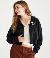 Peanuts® | Aéropostale Cool Snoopy Cropped Full-Zip Hoodie