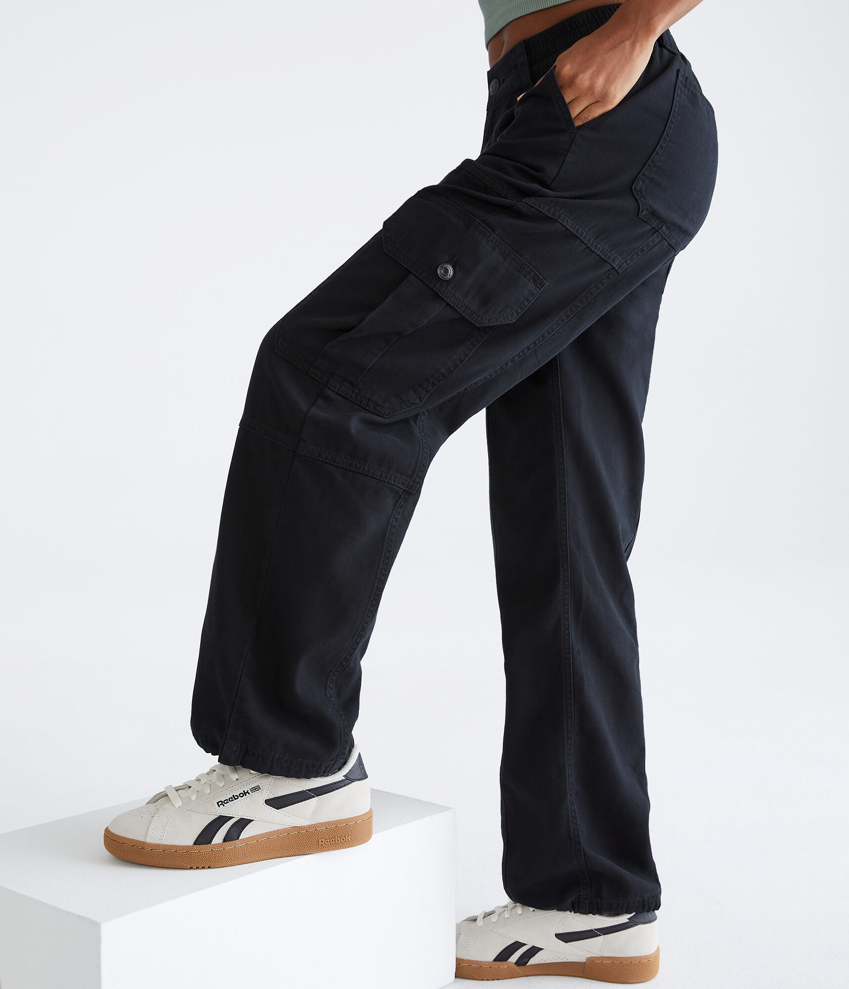 Cinched Hem Utility Cargo Pants