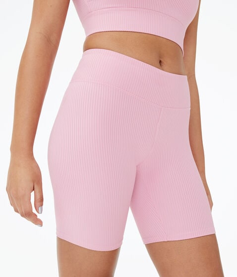 Ribbed High-Rise Bike Shorts
