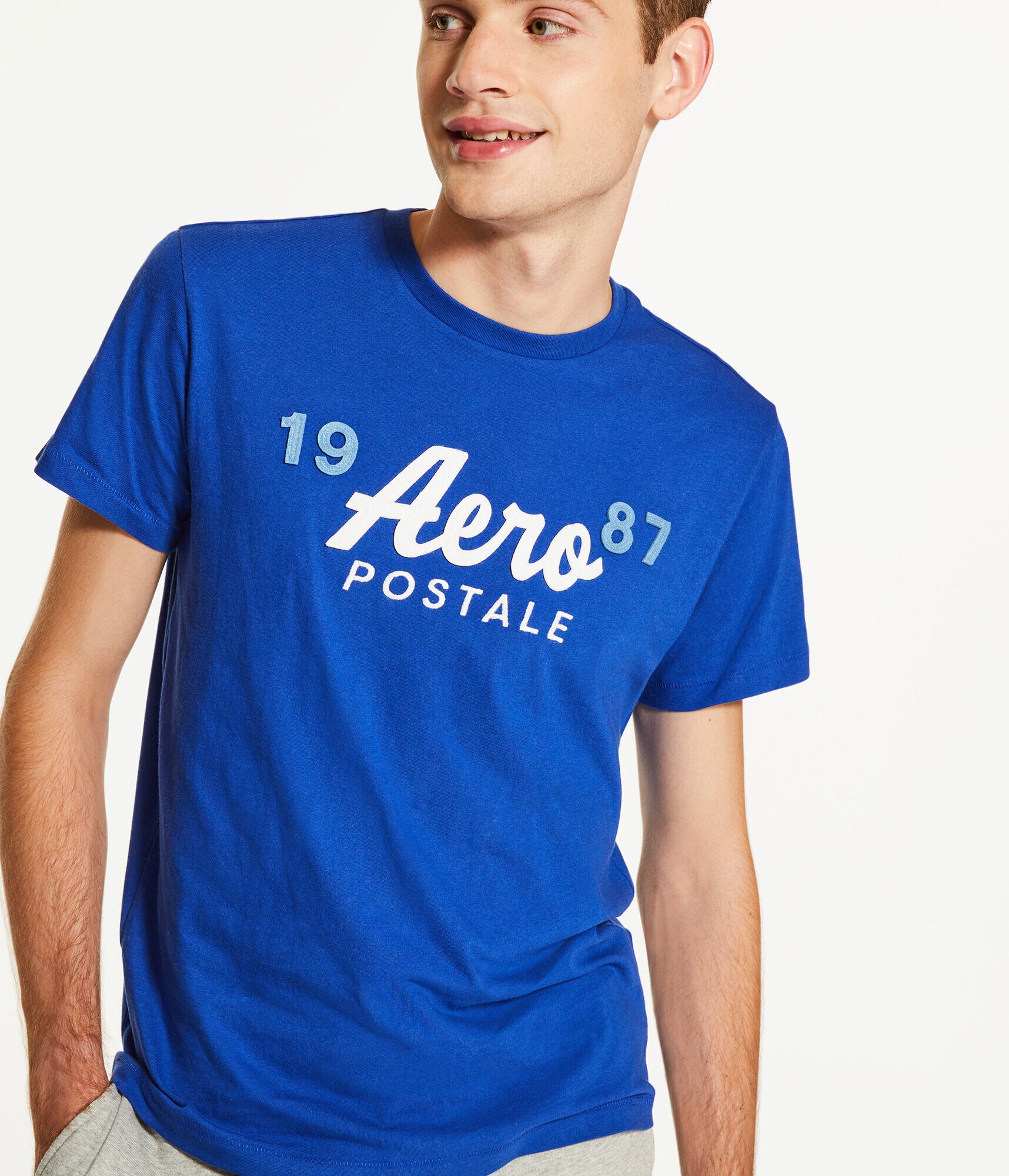 Aeropostale 1987 Logo Appliqu&eacute; Graphic Tee