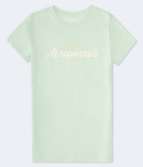 Aeropostale Script Rose Glitter Graphic Tee Aeropostale Script Rose Glitter Graphic Tee