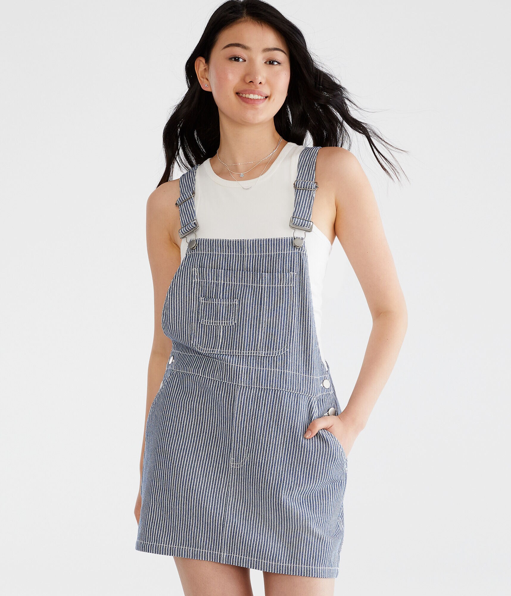 Vertical Stripe Twill Skirtall