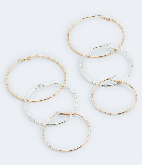 Textured Trio Hoop Earring 3-Pack Textured Trio Hoop Earring 3-Pack