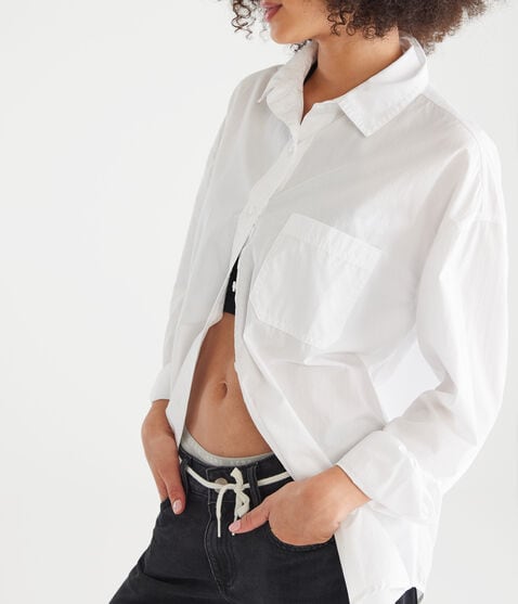 Long Sleeve Oversized Poplin Shirt Long Sleeve Oversized Poplin Shirt