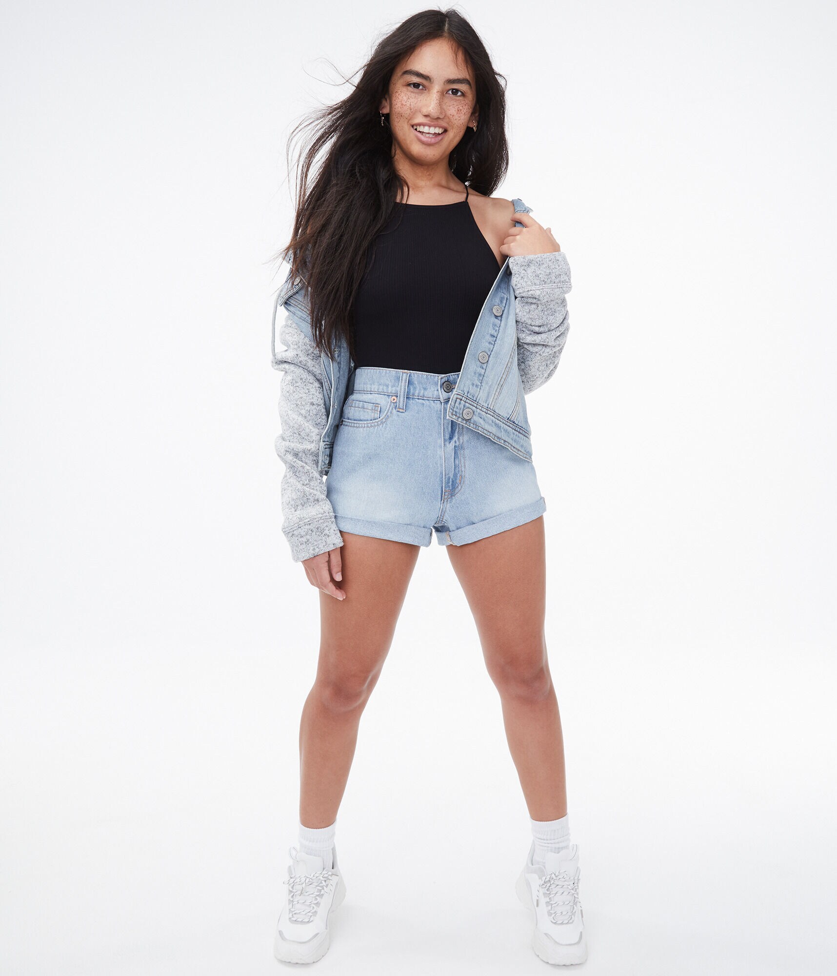 Real Denim High-Rise Mom Shorts