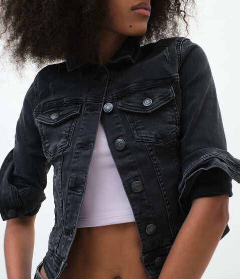 Seriously Stretchy Black Wash Denim Jacket Seriously Stretchy Black Wash Denim Jacket