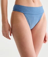 Shimmer High-Rise Banded Bikini Bottom
