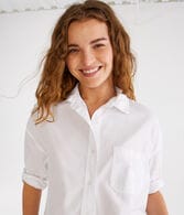 Long Sleeve Relaxed Poplin Shirt