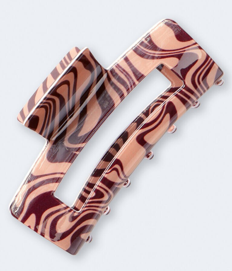 Swirled Open Rectangle Claw Hair Clip