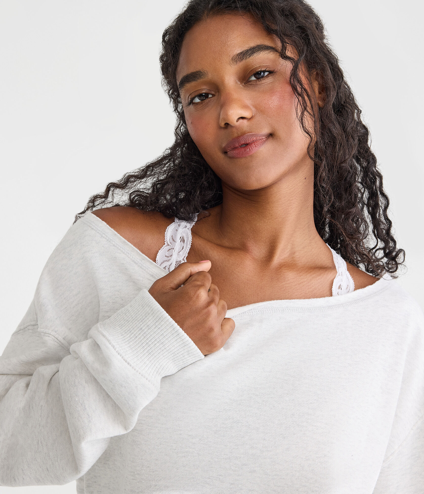 Cloud Soft Oversized Off-The-Shoulder Sweatshirt