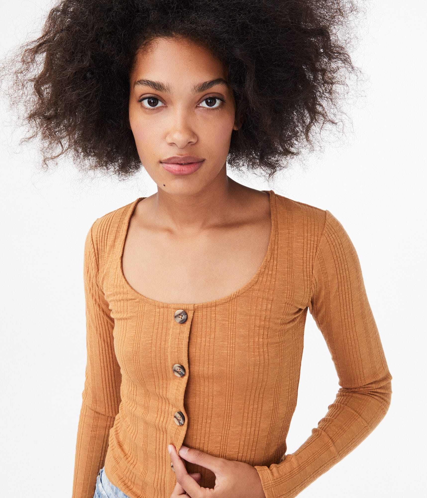 Long Sleeve Seriously Soft Button-Front Top