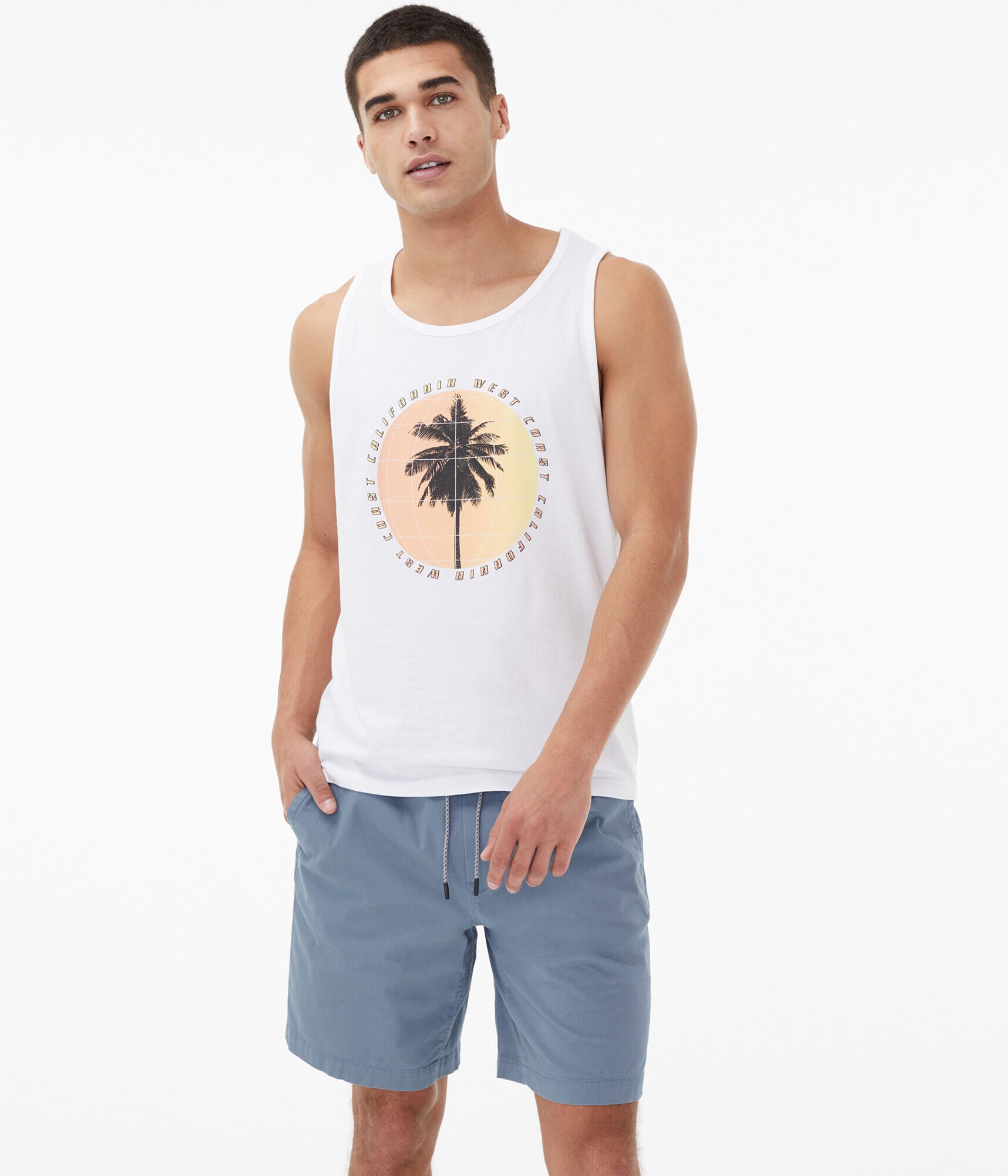 West Coast Palm Tree Graphic Muscle Tank