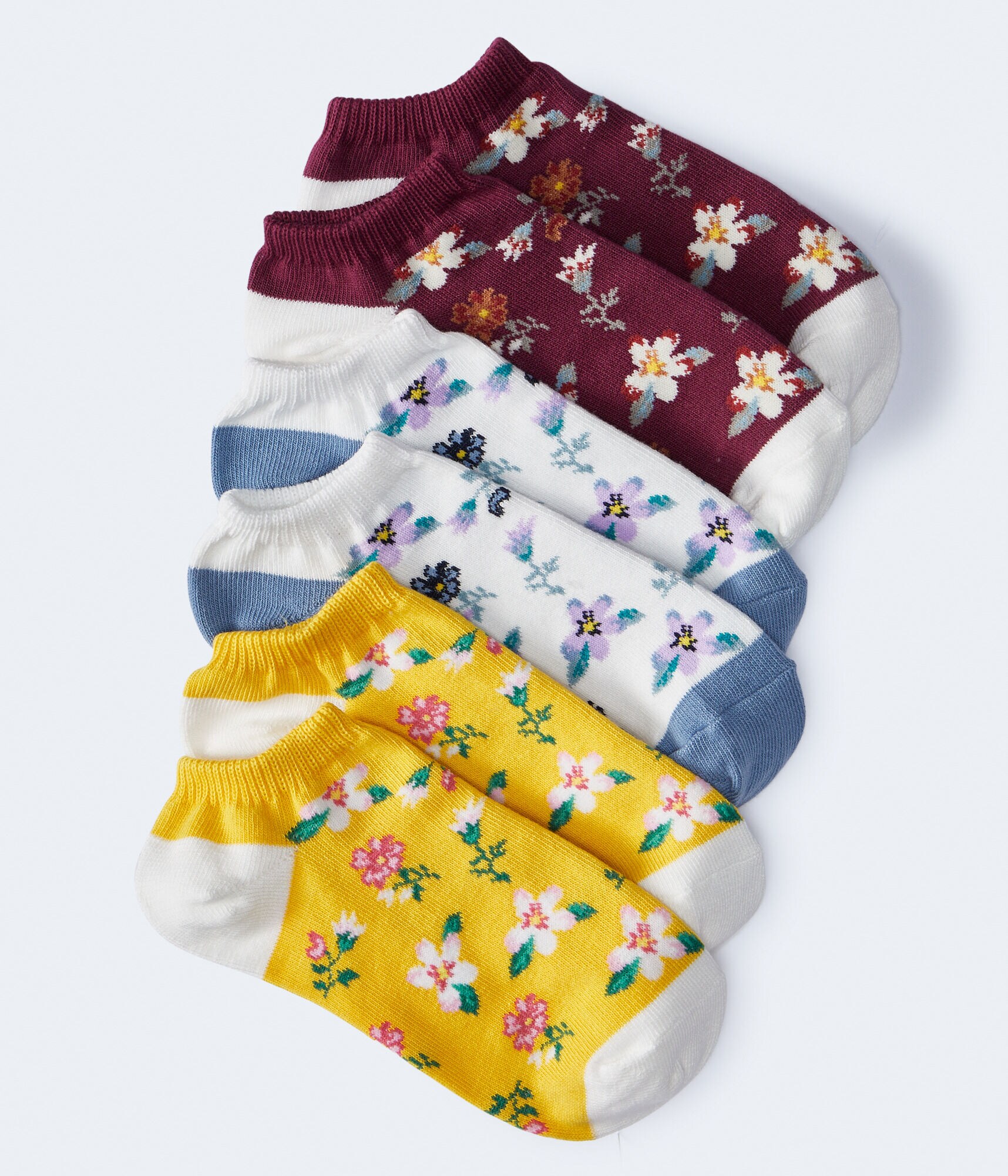 Colorblocked Floral Ankle Sock 3-Pack