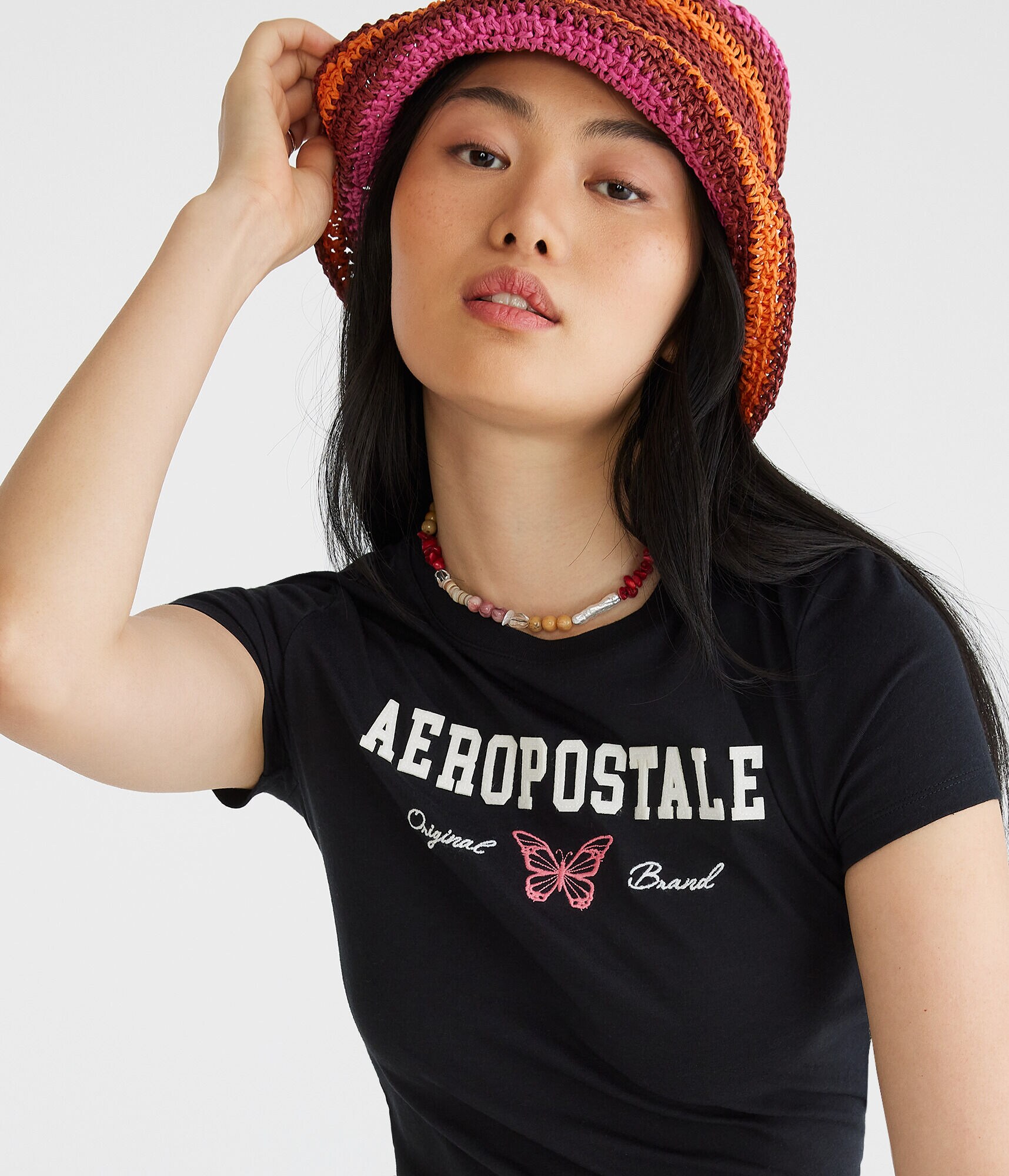 Aeropostale Butterfly Appliqu&eacute; Graphic Tee