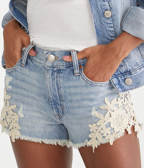 Vintage High-Rise Denim Shorty Shorts