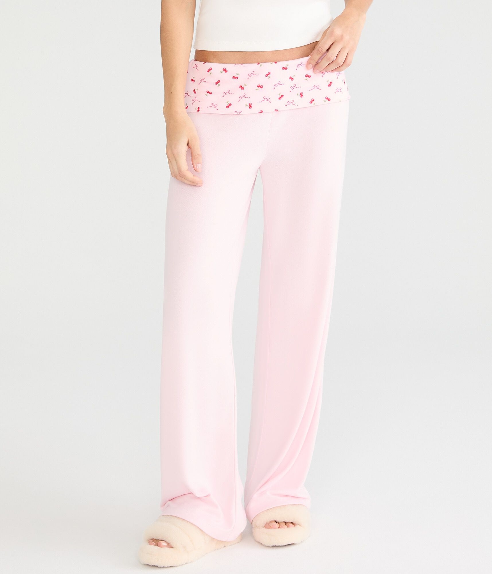 Printed Fold-Over Sleep Pants