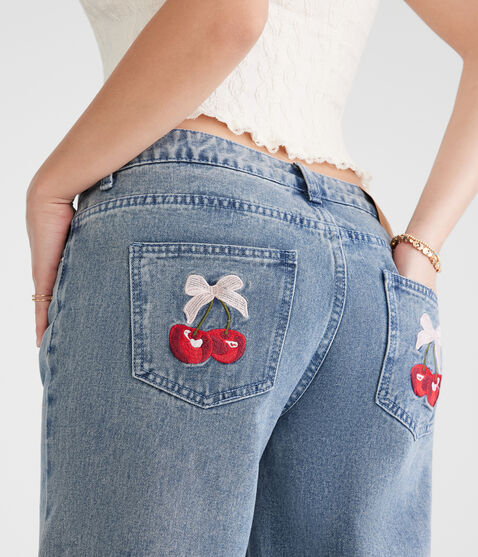 Low-Rise Baggy Wide Leg Cherry Pocket Jean Low-Rise Baggy Wide Leg Cherry Pocket Jean