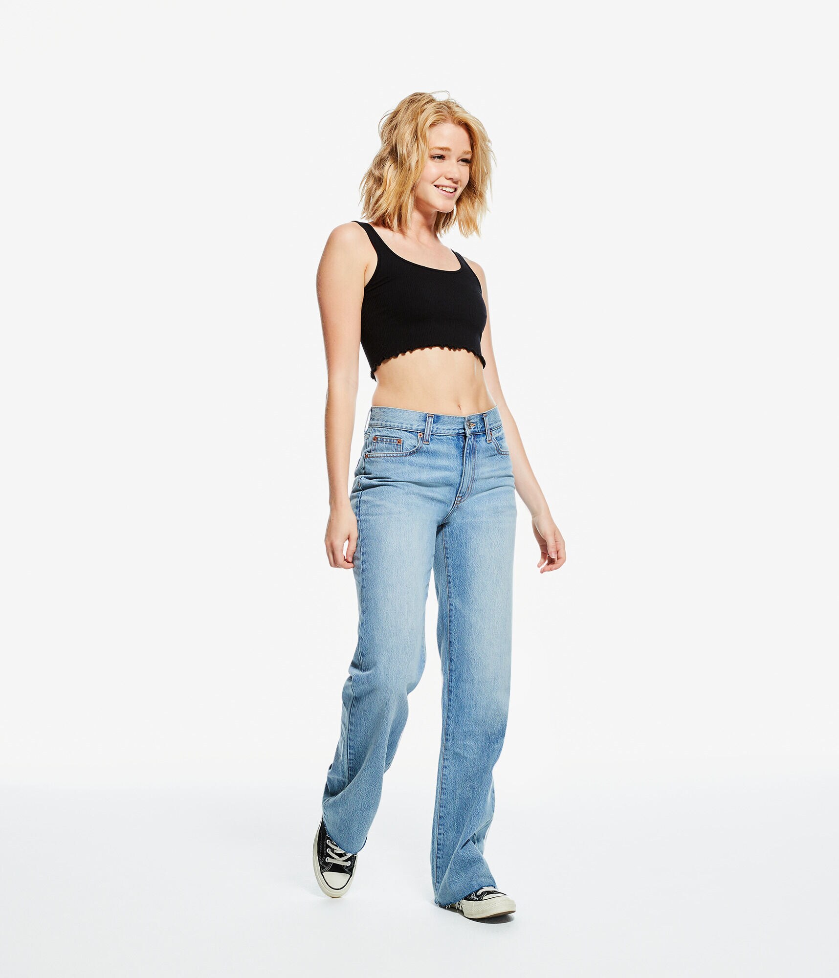 Low-Rise Boyfriend Flare Jean