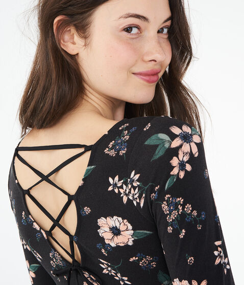 Floral Tie-Back Fit & Flare Dress