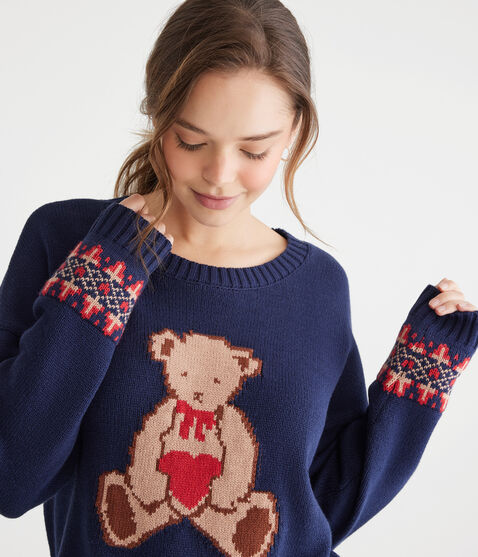 Teddy Bear Slouchy Crew Sweater Teddy Bear Slouchy Crew Sweater