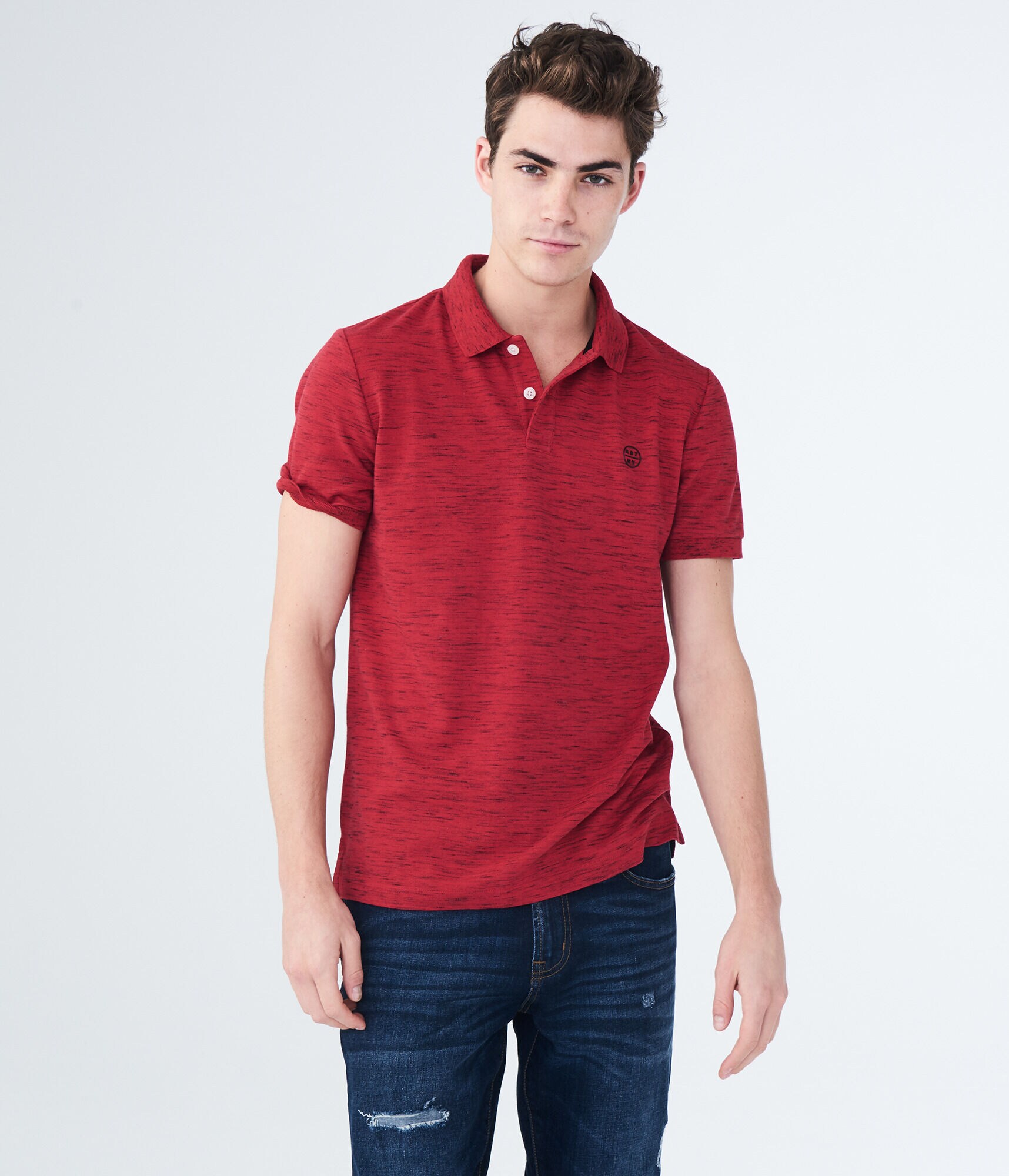 A87NY Stretch Piqu&eacute; Polo