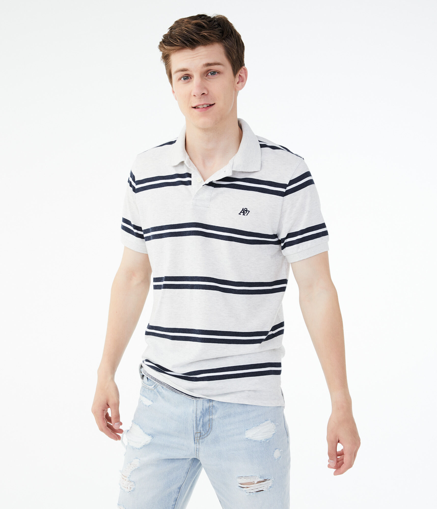 Bar Stripe Jersey Polo