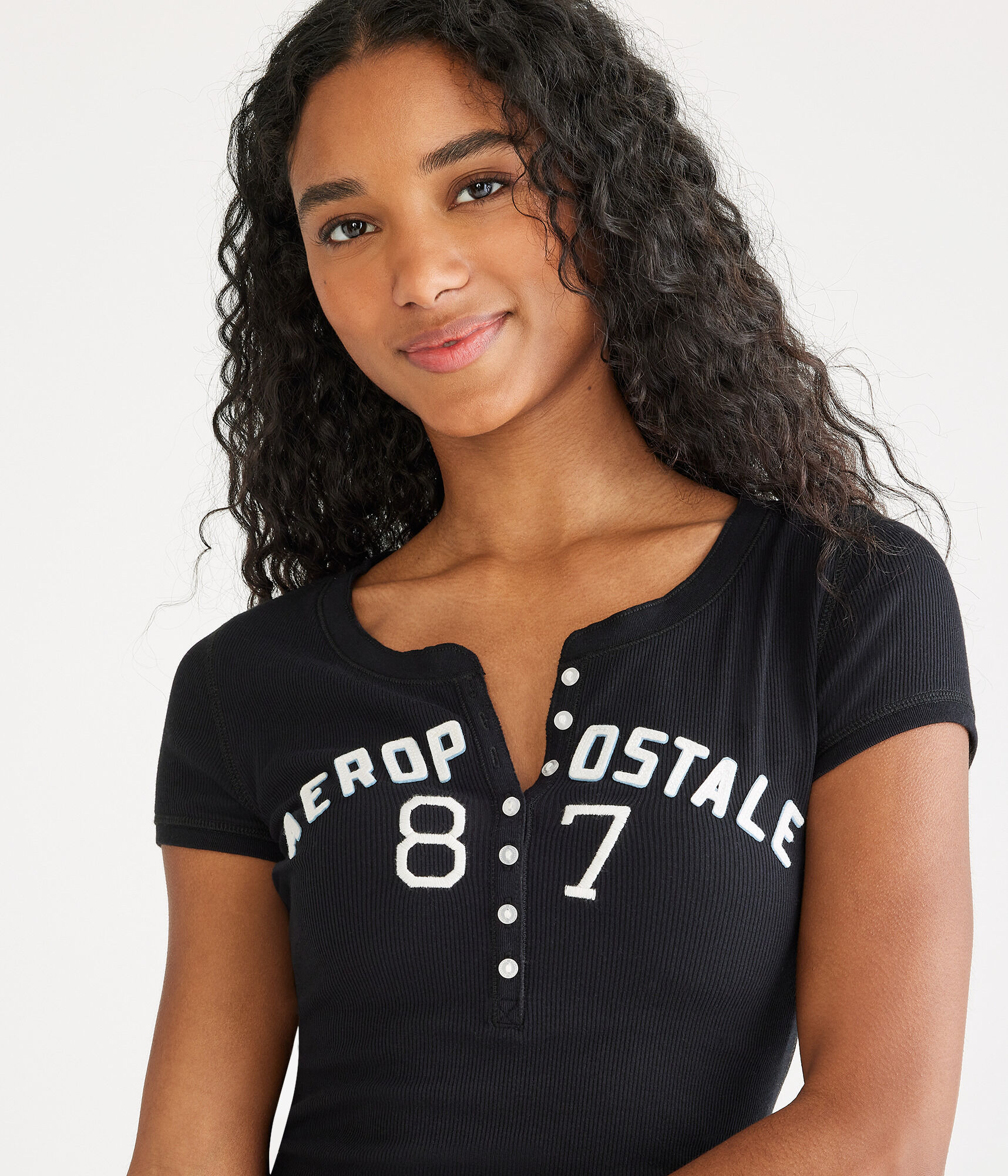 Aeropostale 87 Graphic Henley